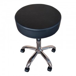 Tebere pakoworld pu office-work stool on wheels in black shade 35x35x45-57cm