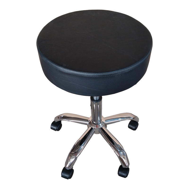 Tebere pakoworld pu office-work stool on wheels in black shade 35x35x45-57cm