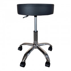 Tebere pakoworld pu office-work stool on wheels in black shade 35x35x45-57cm