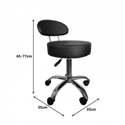 Σκαμπό γραφείου-εργασίας τροχήλατο με πλάτη Tebere pakoworld pu σε λευκή απόχρωση 35x35x65-77εκ