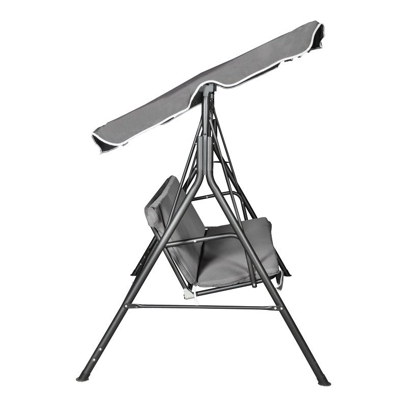 Κούνια κήπου Globo pakoworld μέταλλο μαύρο-ύφασμα σε ανθρακί απόχρωση 170x110x153εκ