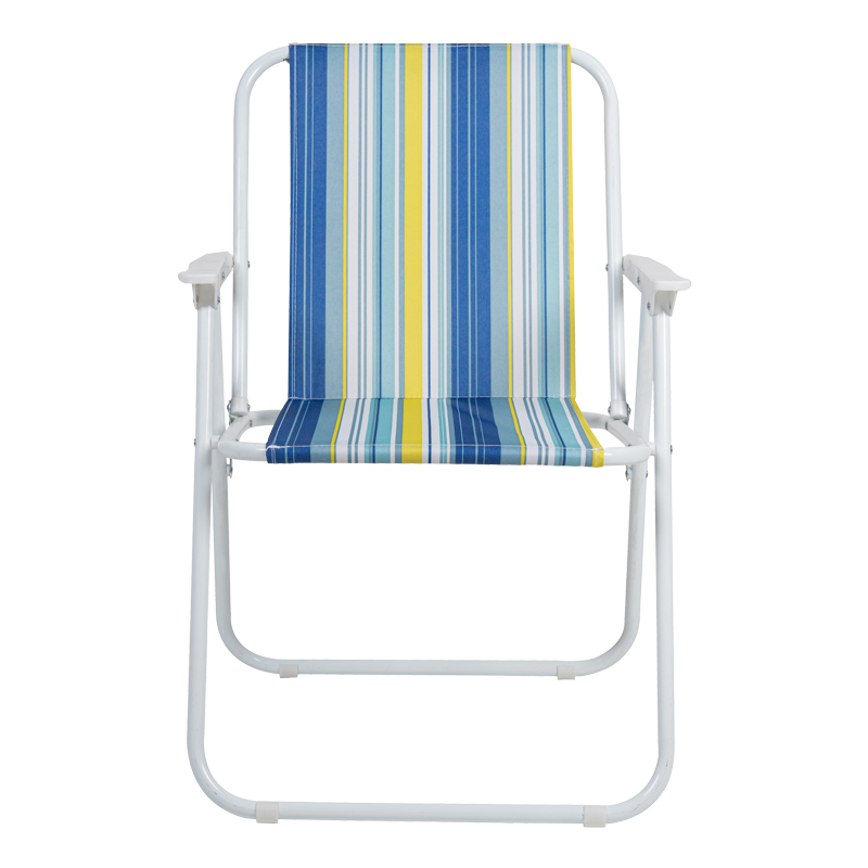 Καρεκλάκι παραλίας-camping Jette pakoworld μπλε ριγέ-λευκό μέταλλο 53x56x73εκ