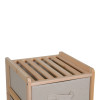 Chest of drawers Wolen pakoworld fir wood-fabric in natural-beige color 34.5x36.5x67cm