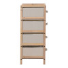 Chest of drawers Wolen pakoworld fir wood-fabric in natural-beige color 34.5x36.5x86cm