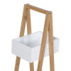 Floor shelf Tercy pakoworld bamboo in white-natural color 30x18x80cm