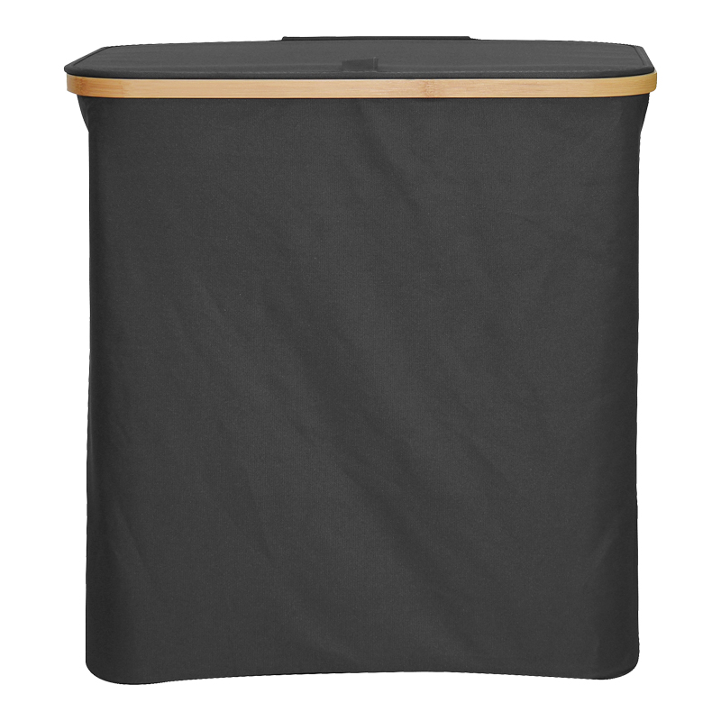 Laundry rack Lodge pakoworld bamboo-fabric in grey color 54x33x60cm
