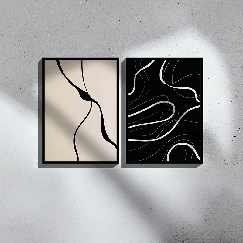 Wall art in frame Bennez I pakoworld diptyque with digital print 33x1.5x48cm