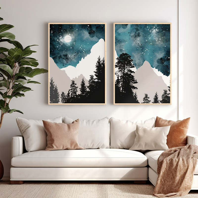 Wall art in frame Grezio pakoworld diptyque with digital print 33x1.5x48cm