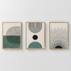 Πίνακας Kertia pakoworld τρίπτυχος με ψηφιακή εκτύπωση και πλαίσιο 33x1.5x48εκ