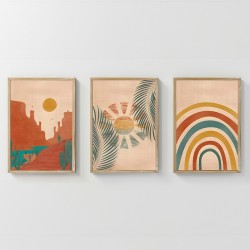 Wall art in frame Delea pakoworld triptyque with digital print 33x1.5x48cm