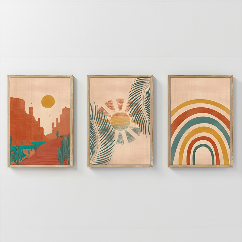 Wall art in frame Delea pakoworld triptyque with digital print 33x1.5x48cm