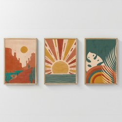 Wall art in frame Bemvy pakoworld triptyque with digital print 33x1.5x48cm