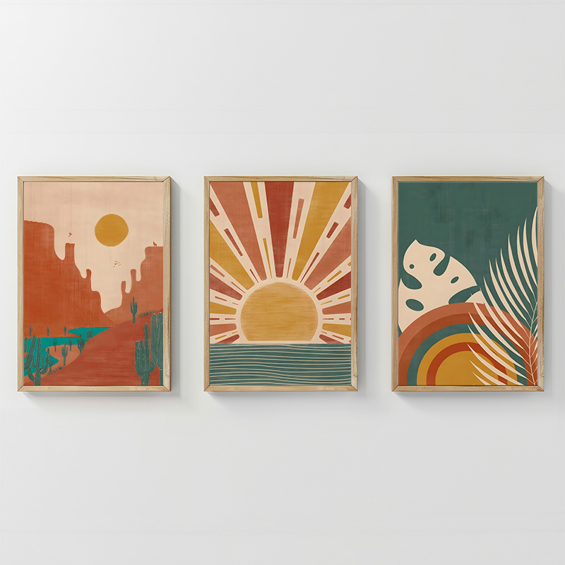 Wall art in frame Bemvy pakoworld triptyque with digital print 33x1.5x48cm