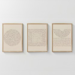 Wall art in frame Fouldy pakoworld triptyque with digital print 33x1.5x48cm