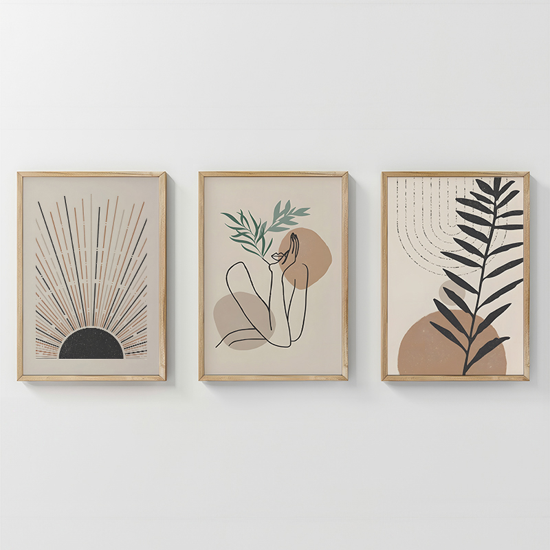 Wall art in frame Gonma pakoworld triptyque with digital print 33x1.5x48cm