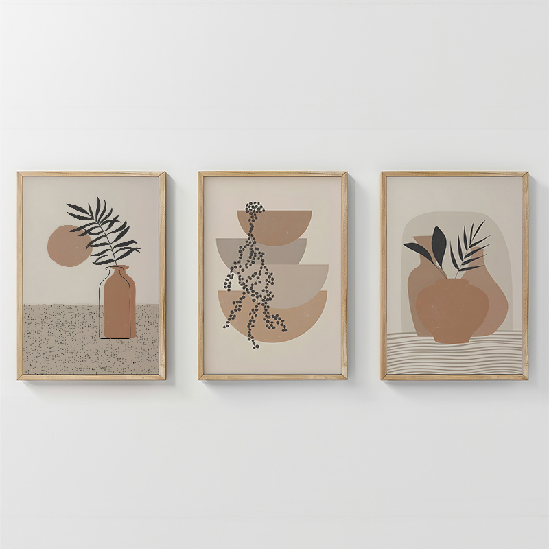 Wall art in frame Derzy pakoworld triptyque with digital print 33x1.5x48cm