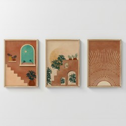 Πίνακας Affera pakoworld τρίπτυχος με ψηφιακή εκτύπωση και πλαίσιο 33x1.5x48εκ