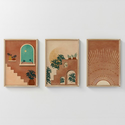 Πίνακας Affera pakoworld τρίπτυχος με ψηφιακή εκτύπωση και πλαίσιο 33x1.5x48εκ