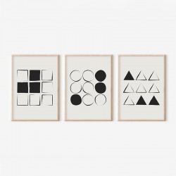 Wall art in frame Ellene pakoworld triptyque with digital print 33x1.5x48cm