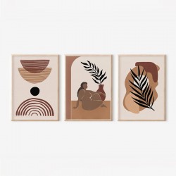 Wall art in frame Fanzia pakoworld triptyque with digital print 33x1.5x48cm