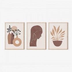 Wall art in frame Bemel pakoworld triptyque with digital print 33x1.5x48cm