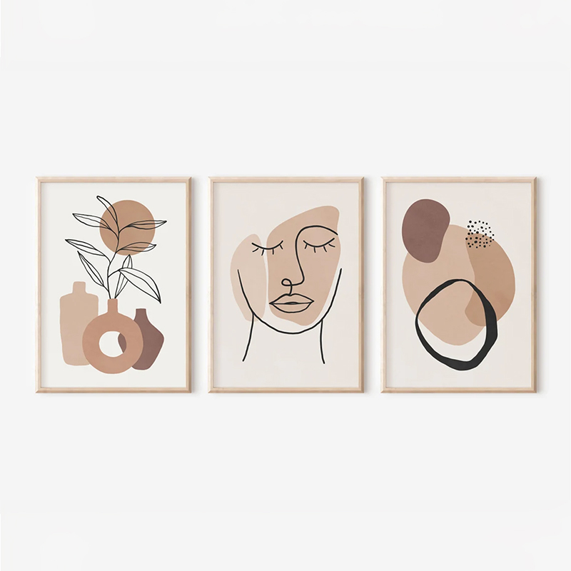 Wall art in frame Grende pakoworld triptyque with digital print 33x1.5x48cm