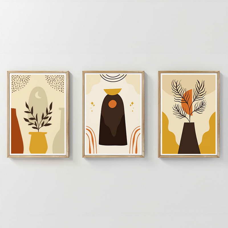 Wall art in frame Caelo pakoworld triptyque with digital print 33x1.5x48cm