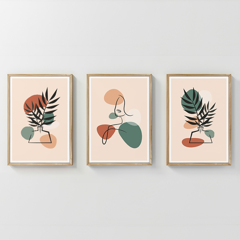 Wall art in frame Elix pakoworld triptyque with digital print 33x1.5x48cm