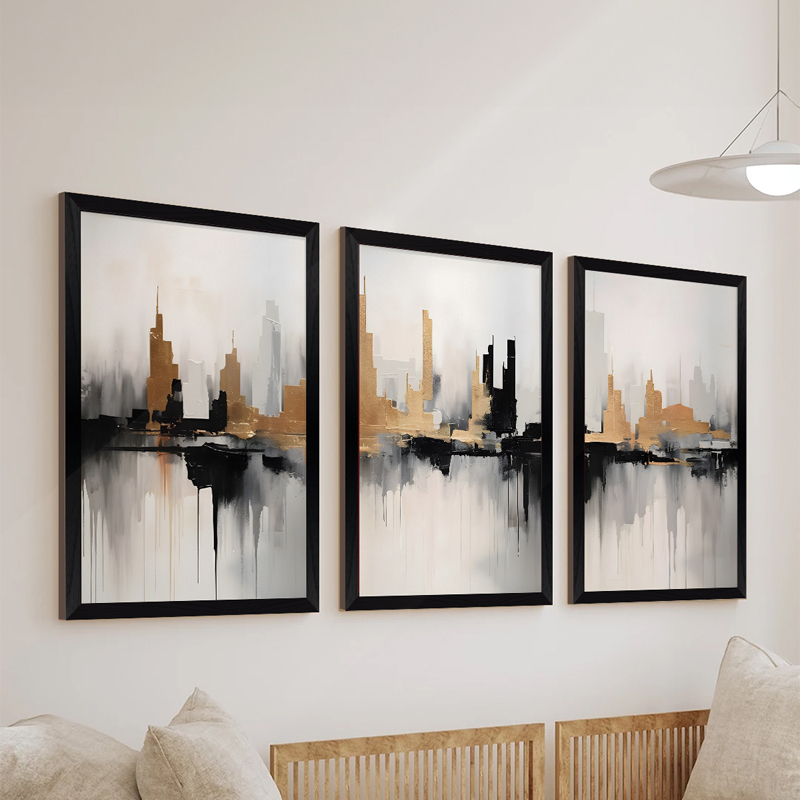 Πίνακας Fortasia pakoworld τρίπτυχος με ψηφιακή εκτύπωση και πλαίσιο 33x0.3x48εκ