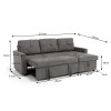Corner reversible sofa bed Napora pakoworld with storage space anthracite fabric 214x83/138x90cm