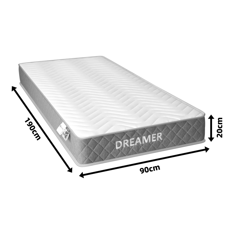 Στρώμα Dreamer pakoworld pocket spring compressed διπλής όψης 20cm 90x190εκ