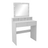 Dressing table Virna pakoworld with led white 80x40x145cm