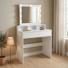 Dressing table Virna pakoworld with led white 80x40x145cm