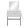 Dressing table Virna pakoworld with led white 80x40x145cm