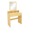 Dressing table Virna pakoworld with led in natural color 80x40x145cm