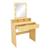 Dressing table Virna pakoworld with led in natural color 80x40x145cm
