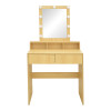 Dressing table Virna pakoworld with led in natural color 80x40x145cm