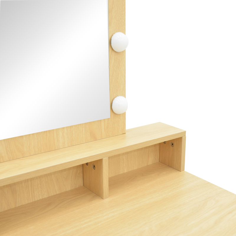 Dressing table Virna pakoworld with led in natural color 80x40x145cm