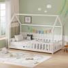 Children's bed Bambie with railing Montessori pakoworld pine wood white 90x190cm