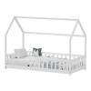 Children's bed Bambie with railing Montessori pakoworld pine wood white 90x190cm