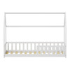 Children's bed Bambie with railing Montessori pakoworld pine wood white 90x190cm