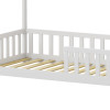 Children's bed Bambie with railing Montessori pakoworld pine wood white 90x190cm
