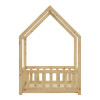 Children's bed Bambie with railing Montessori pakoworld pine wood in natural color 90x190cm