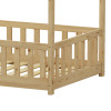 Children's bed Bambie with railing Montessori pakoworld pine wood in natural color 90x190cm