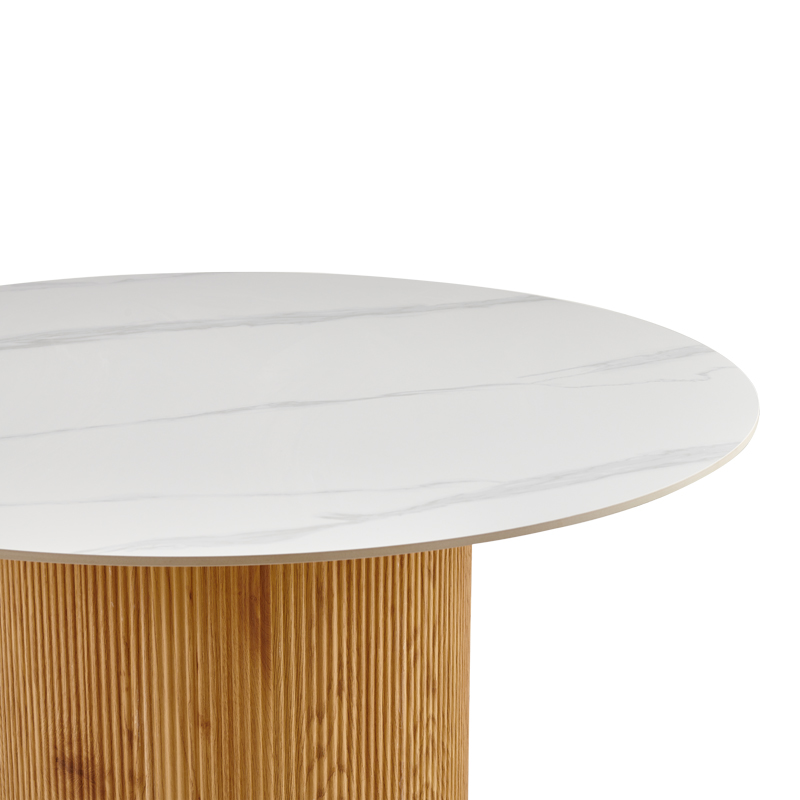 Sikulu pakoworld oak MDF with ceramic surface in white marble look D125x77cm