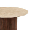 Sikulu pakoworld oak MDF table with ceramic surface in beige travertine look D125x77cm