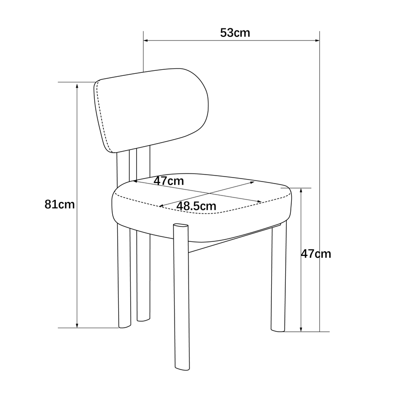 Glamor chair pakoworld brown-walnut fabric metal legs 53x51x81cm