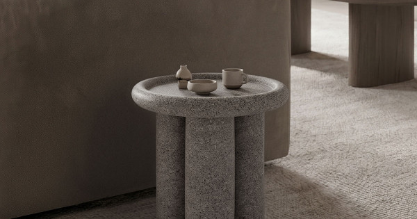Side table Nenia pakoworld grey MGO D40x45cm