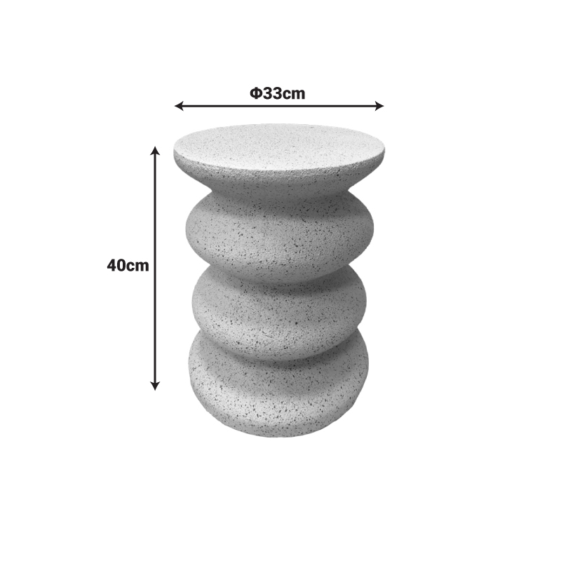 Side table Fenfen pakoworld ecru MGO D33x40cm