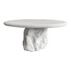 Τραπέζι σαλονιού Zinol pakoworld mdf-polyresin λευκό Φ80x36εκ